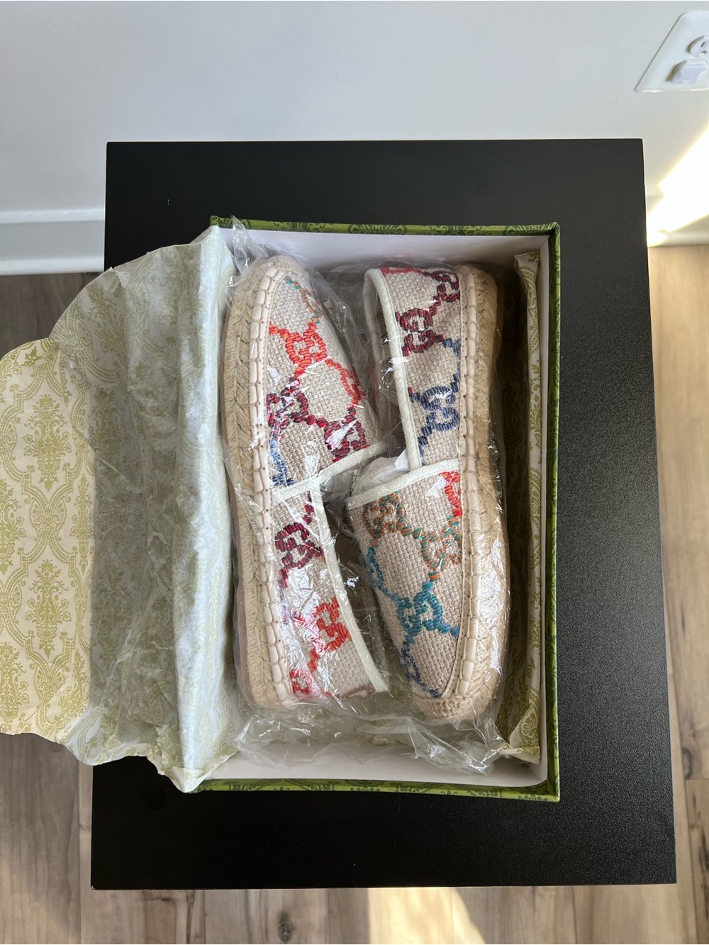 Gucci Multicolor GG Embroidered Espadrille Flats EU 40 - Picture 10 of 13